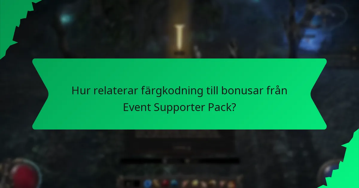 Hur relaterar färgkodning till bonusar från Event Supporter Pack?